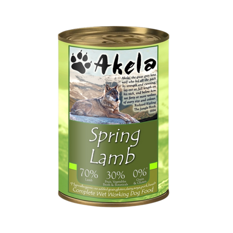 Akela Grain Free Complete Wet Working Dog Food 70 Lamb 400g Single Ti